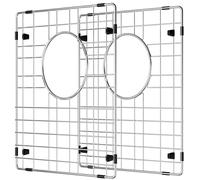 Alonsoo 2 confezioni di supporti per lavello, protezioni per lavello da cucina, griglie per lavello in acciaio inox per fondo del lavello 33 cm di larghezza x 38 cm di lunghezza, griglie in metallo