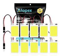 ALOPEE- 10-Pack White 150Lums COB 18-SMD 12V DC LED Light per Auto Car Interior Lighting Panel Cupola Lampada Mappa Tetto Plafoniera Lampadina con 10 X T10, Festoon Adapter