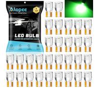 Alopee 30 Pezzi 194 Acrilico Verde T10 Lampadina LED DC 12V per la Sostituzione per 194 168 T10 2825 W5W Luci del Cruscotto Luce della Targa Luce del Tronco
