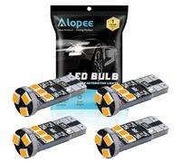 Alopee 4-Pack Lampadine LED W5W T10/194/501 12V - 9 SMD 2835 Canbus Senza Errori, Luci Posizione LED Ambra per Auto (Luci Scalino Cortesia, Luci Targa, Luci del Bagagliaio, Luci Porta, Luci Lettura)