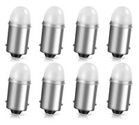Alopee BA9S - Lampadina LED T4W 12V - 2835 SMD bianco 6000K per illuminazione interna auto, targa di immatricolazione e baule (confezione da 8)