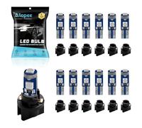 Alopee Confezione da 12 Blu Lampadine LED T5 12V, Lampadina LED per Cruscotto, Portalampada LED T5 con Cuneo 74 73 37 2721 W3W per Lampadina LED per Pannello Strumenti Auto Moto