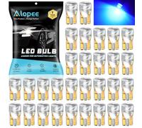 Alopee Confezione da 30 Lampadine T10 Led W5W 12V Blu Auto Lampadine Posizione Led, Mini Acrilico Ricambio per 194 168 T10 2825, Spia del cruscotto, Luci Targa, Luci del Bagagliaio, Luci Porta