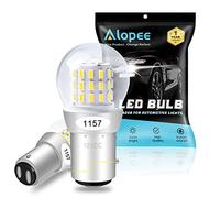 Alopee Lampadina LED P21/5W Bianco - Confezione da 2 Indicatore di Direzione e Luce di Stop BAY15D 1157 2057 7528, 39SMD Alta Luminosità 12-15V DC, Ricambio per Lampada Alogena