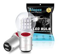 Alopee Lampadina LED P21/5W Rosso - Confezione da 2 Luce di Coda e Freno BAY15D 1157 2057 7528, 39SMD Alta Luminosità 12-15V DC, Ricambio per Lampada Alogena