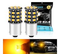 Alopee Lampadina P21W LED 10V-30V - Senza Polarità 33 SMD 2835 Ambra Brillante per Indicatori di Direzione BA15S, Compatibile con 1156/7506 (Confezione da 2)