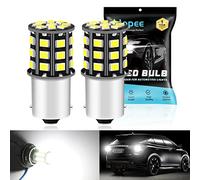 Alopee Lampadina P21W LED 12V-24V - Senza Polarità 33 SMD 2835 Bianco Brillante per Luce di Retromarcia, Luce di Stop e Indicatori di Direzione BA15S, Compatibile con 1156/7506 (Confezione da 2)