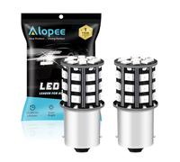 Alopee Lampadina P21W LED 12V-24V - Senza Polarità 33 SMD 2835 Rosso Brillante per Luce di Stop BA15S, Compatibile con 1156/7506 (Confezione da 2)