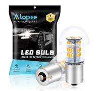 Alopee Lampadina PY21W LED 9V-30V - Senza Polarità 33 SMD 2835 Giallo Brillante per Indicatori di Direzione BAU15S, Compatibile con 1056/7507/12496 (Confezione da 2)
