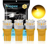 Alopee Lampadine W5W LED T10/501 12V/24V-18 SMD 3014 Senza Polarità Luci Posizione LED Ambra per Auto Luci Scalino Cortesia, Luci Targa, Luci del Bagagliaio, Luci Porta, Luci Lettura (Confezione da 4)