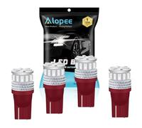 Alopee Lampadine W5W LED T10/501 12V/24V-18 SMD 3014 Senza Polarità Luci Posizione LED Rosso per Auto Luci Scalino Cortesia, Luci Targa, Luci del Bagagliaio, Luci Porta, Luci Lettura (Confezione da 4)