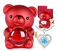Aloskart Orsetto Rosa Eterna Stabilizzata con Collana, Idee Regalo Donna
