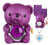 Aloskart Orso Rosa Eterna e Collana a cuore, Regalo San Valentino per lei