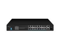 ALOUTSNOC Switch Poe da 100 M a 16/24 Porte Switch Ethernet con 2 Porte RJ45 uplink 10/100/1000 M e 1 Smart Switch AI con Slot SFP da 100/1000 M (Color : EW-S1718CFU-AP)