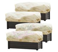 alouweekuky Telo Piante Inverno 150 x 45 x 40 cm 80g/㎡ Telo Copri Piante Antigelo, Letto Elevato con Corda Regolabile Protezione Invernale Piante, Proteggono i Fiori nei vasi da Balcone, 4 Pezzi