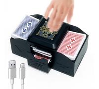 alouweekuky Wave Sensor Shuffle/One Touch Auto Shuffle Electric Mixer Carte per 4 mazzi di carte, funzionamento USB/batteria, per Texas Hold'em, UNO, Blackjack, Skip BO