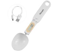 AloveH Bilancia digitale a cucchiaio per alimenti, precisione 500 g/0,1 g, ricaricabile tramite USB, display LCD, bilancia da cucina compatta per cucinare e cuocere