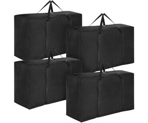 Alowor Confezione da 4 Sacchetti di Accumulo Extra Large 210L Robusti, Grande Scatola di Stoccaggio in Materiale Oxford 600D per Trasloco con Cerniere per Abbigliamento, Piumoni, Biancheria, Lenzuola