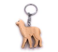 Alpaca Animale Carina Vero Legno Nobile Fatto a Mano Portachiavi Ciondolo
