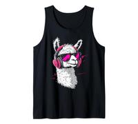 Alpaca Animale Grafica Musica Cuffia Illustrazione Alpaca Canotta