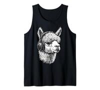 Alpaca Animale Motivo Musica Cuffia Art Alpaca Canotta