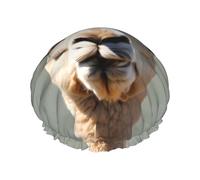 Alpaca avatar Cuffia da doccia da donna, impermeabile, riutilizzabile, con cordino elastico lavabile, adatta per capelli lunghi e trecce, ideale per la doccia.