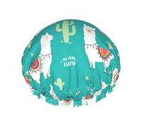 Alpaca Cactus Cuffie da Doccia Donne Riutilizzabili Grande Cuffia Doccia Uomini Quickdry Cura Capelli Lungo Breve Bagno Bambini