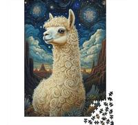 Alpaca Cielo Stellato Puzzle 1000 Pezzi Carta per Adulti Notturno Gioco di Puzzle 1000 Pezzi Relax Decorazione Regalo 52x38cm/1000pcs