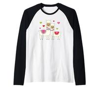 Alpaca Design for Girls Cute Little Sister And Big Sister Maglia con Maniche Raglan