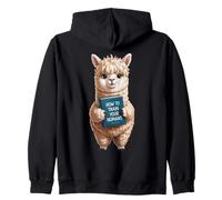 Alpaca divertente con il libro, come addestrare i tuoi umani Felpa con Cappuccio