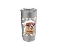 Alpaca Life Is Better With Alpacas Lama Alpaca Bicchiere termico in acciaio inox doppia parete