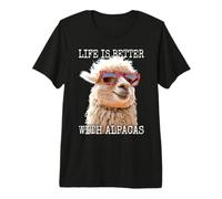 Alpaca Life Is Better with Alpacas Lama Alpaca Maglietta Premium