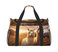 Alpaca Llama2 stampa bagaglio a mano per donne uomini spalla Weekender Crossbody Bag per Yoga Viaggi Must Haves, nero, Taglia unica