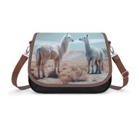 Alpaca on the Grass Borsa a tracolla da donna, in pelle, tracolla regolabile, rimovibile, borse a mani libere
