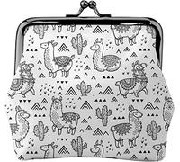 Alpaca Patten Portamonete in pelle da donna, piccolo portamonete con chiusura a chiusura a scatto Portafoglio con fibbia per regalo ragazza