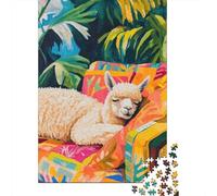 Alpaca Sleeping Comfort 1000 Pezzi Cartolina Premium Set Di Puzzle Sfida Del Gioco Educativo Presente Divertente Pacchetto Valore Decorazione Murale 52x38cm/1000pcs