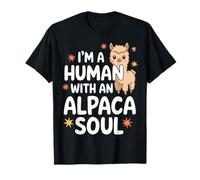 Alpaca Sono un umano con un"anima alpaca Maglietta