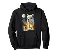 Alpaca Ululando alla Luna Meme Divertente 90's Llama Alpaca Felpa con Cappuccio
