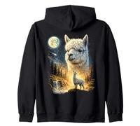 Alpaca Ululando alla Luna Meme Divertente 90's Llama Alpaca Felpa con Cappuccio