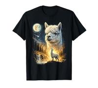 Alpaca Ululando alla Luna Meme Divertente 90's Llama Alpaca Maglietta