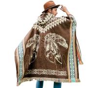 Alpaca World | Poncho in alpaca per uomo e donna | Realizzato a mano con il miglior materiale in lana di alpaca baby da artigiani ecuadoriani., Aquila Marrone, taglia unica