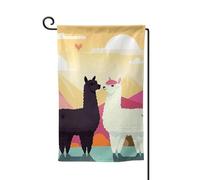 Alpacas In Love In The Mountains Bandiere da giardino verticale doppia faccia bandiera casa 30,5 x 45,7 cm primavera estate bandiera stagionale vacanza fattoria cortile decorazione da appendere