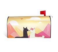 Alpacas in Love in The Mountains Coperture magnetiche per cassette postali di dimensioni standard 64,8 x 53,3 cm decorative per cassette postali impermeabili copertura per cassetta delle lettere