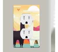 Alpacas In Love In The Mountains - Placca da parete duplex per interruttore decorativo in plastica, decorazione per casa, camera da letto, cucina, 11,4 x 7,5 cm, dimensioni standard