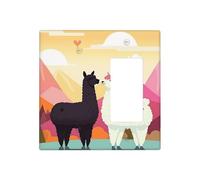 Alpacas in Love in The Mountains, Placche decorative per interruttore della luce, 2 prese elettriche, copertura in termoplastica per dispositivo decoratore, viti incluse