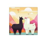 Alpacas in Love in The Mountains, Placche decorative per interruttore della luce, 2 prese elettriche, copertura in termoplastica per dispositivo decoratore, viti incluse