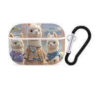 Alpacas Together, custodia per AirPod Pro, cover rigida antigraffio in policarbonato con portachiavi, accessorio per AirPod Pro 2°/1° custodia per donne e uomini, stile bianco