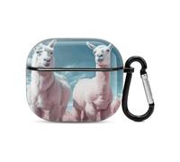 Alpacas Together, custodia per auricolari Bluetooth, protezione completa, antiurto, custodia rigida con supporto per ricarica wireless con portachiavi, regalo personalizzato per AirPods 3