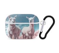 Alpacas Together, custodia protettiva antiurto per Airpods Pro, con moschettone e clip, anti-caduta, per Airpods Pro di seconda generazione, colore bianco