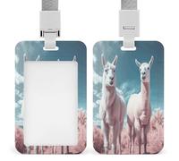Alpacas Together, porta badge trasparente con cordino rimovibile, custodia verticale in plastica rigida per proteggere carte d'identità e carte di credito per ufficio e fabbrica